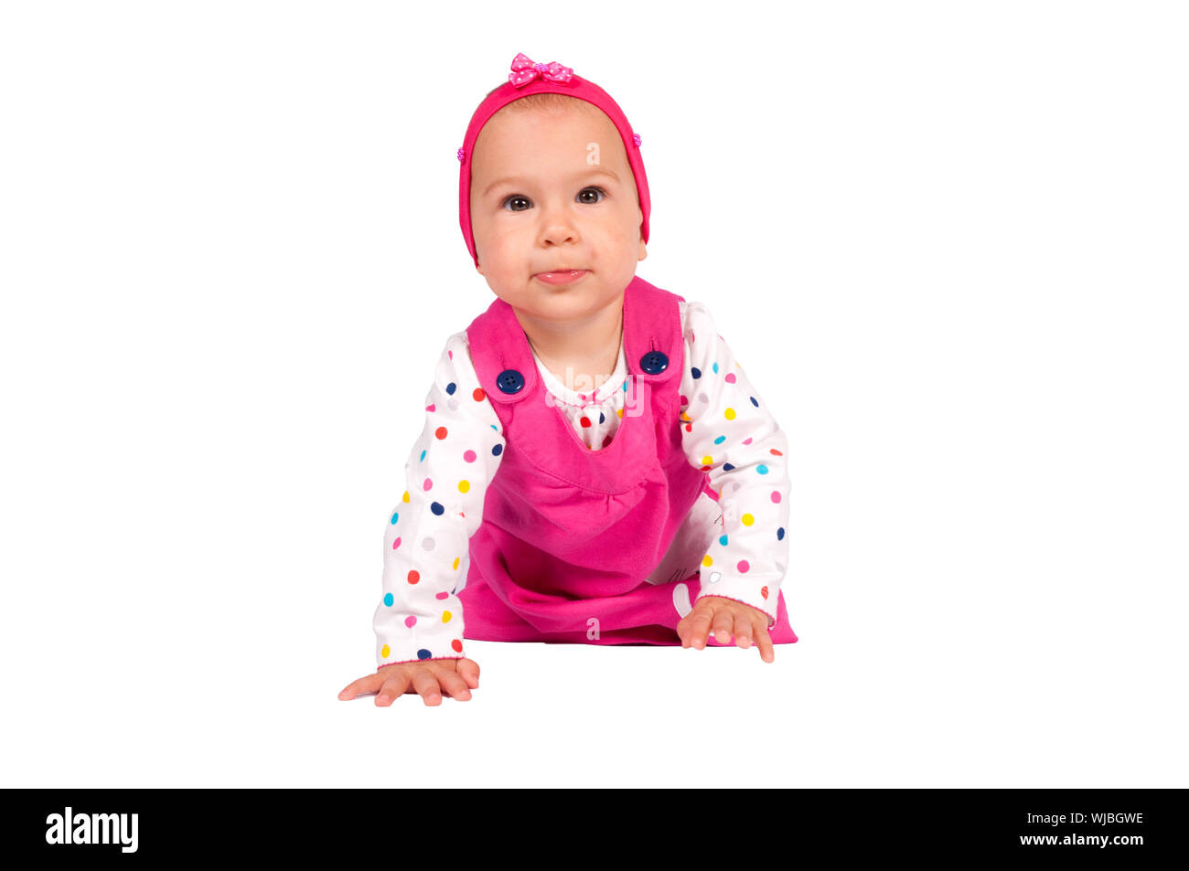 Baby girl isolated on white background Stock Photo - Alamy