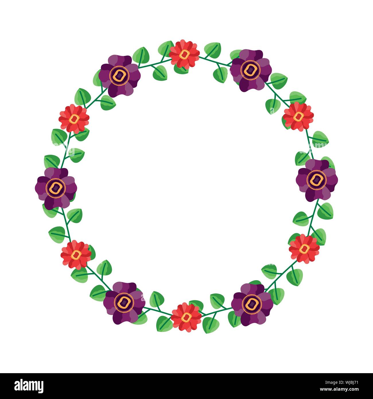 Isolated flowers round design Stock Vector Image & Art - Alamy