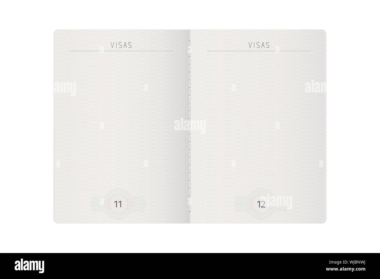 Open passport mock up. Blank pages Stock Vector Image & Art Alamy