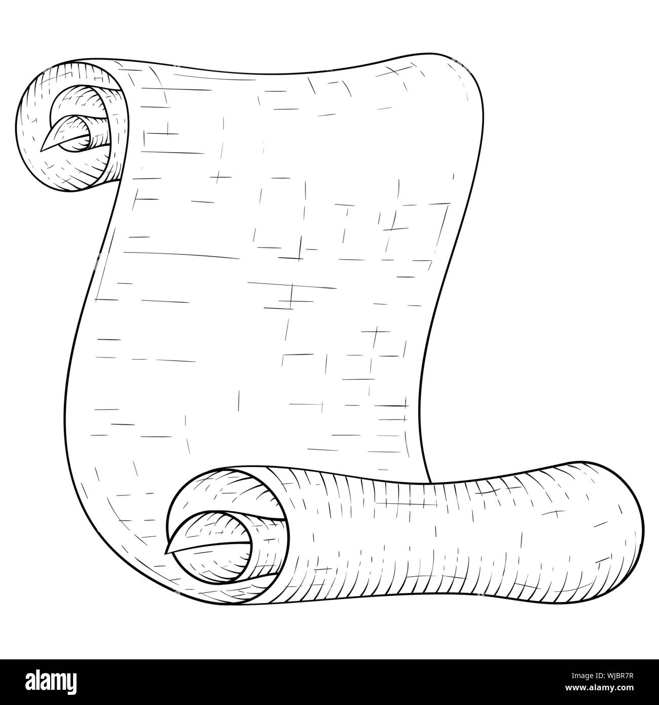 Paper scroll drawing Black and White Stock Photos & Images Alamy