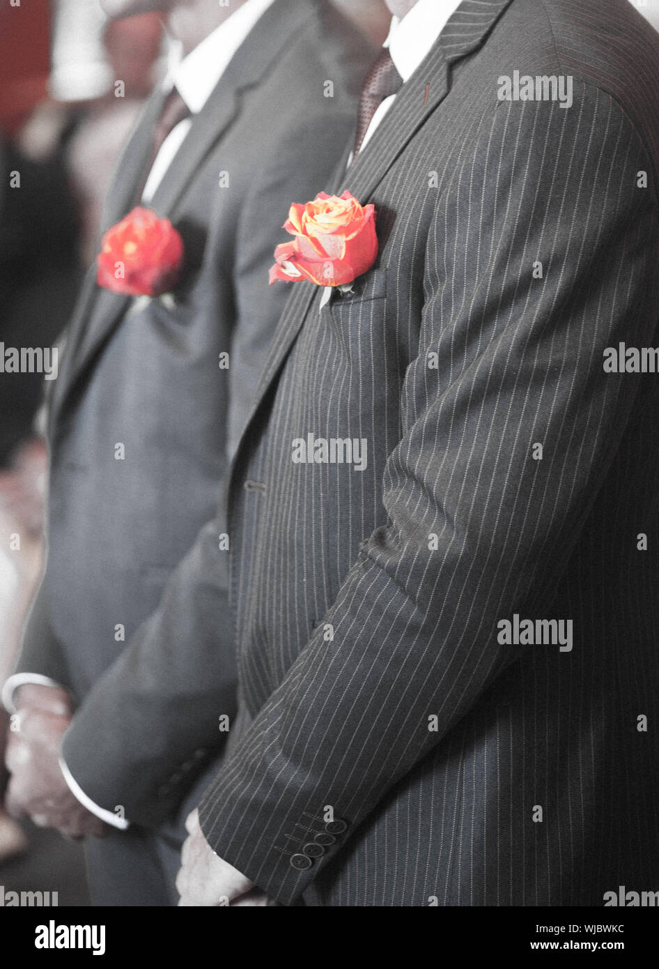 Close-up Of Homosexual Couple During Wedding Ceremony Stock Photo