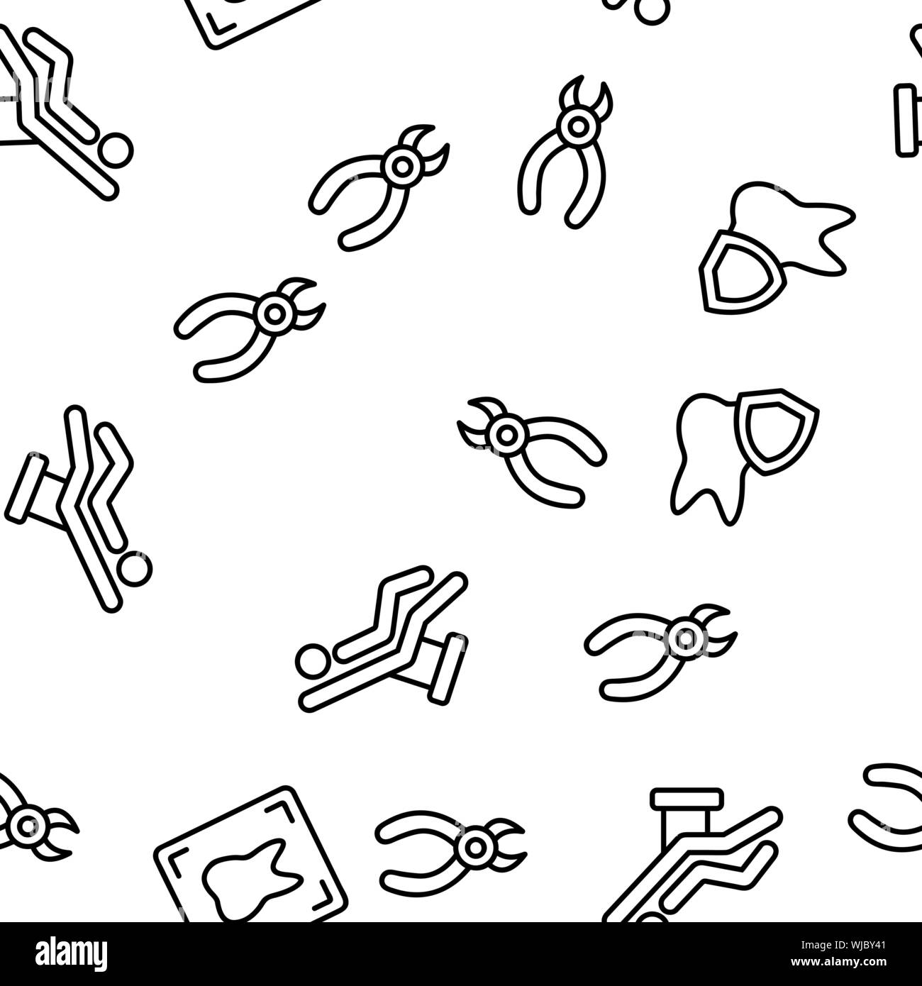 Stomatology And Dentistry Vector Seamless Pattern Stock Vector Image ...
