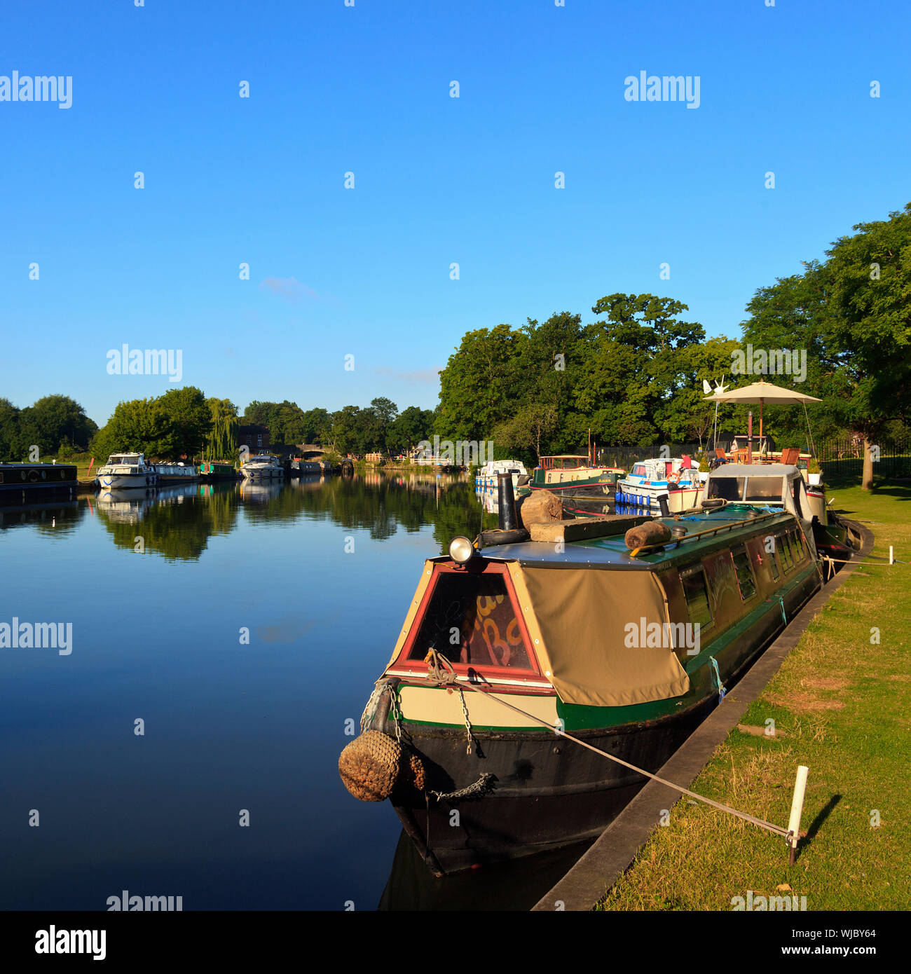 Early Morning on the River Thames at Abingdon Stock Photo