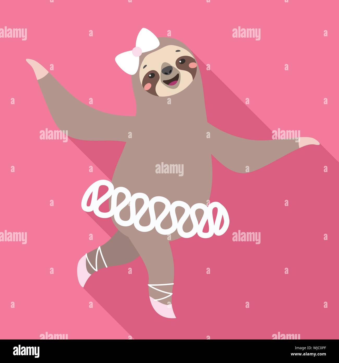 Sloth balerine icon. Flat illustration of sloth balerine vector icon ...