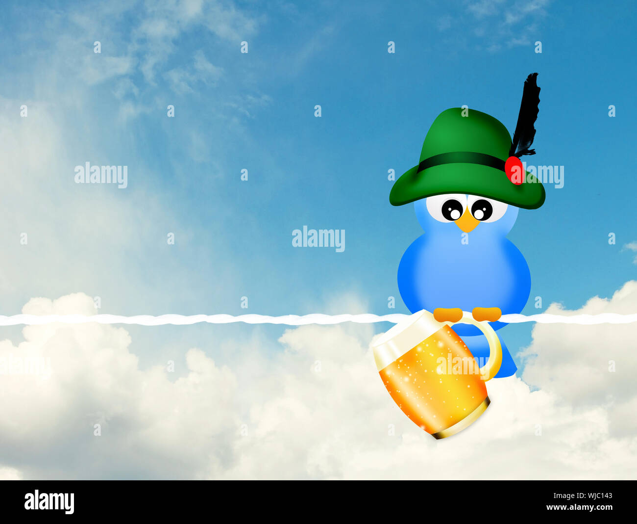 bird with beer Stock Photo Alamy