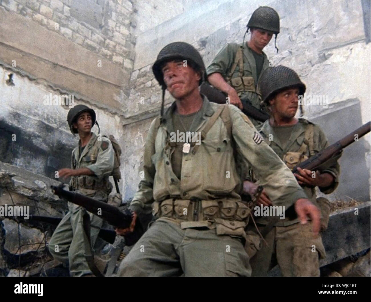 THE BIG RED ONE 1980 Lorimar Productions film with Lee Marvin centre and Mark Hamill at right Stock Photo