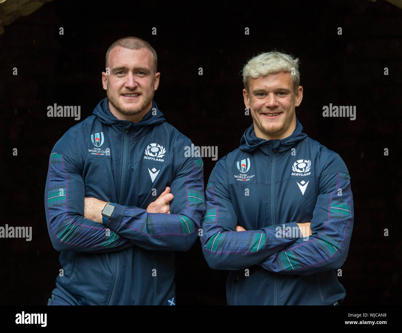 Scotland's Stuart Hogg and Darcy Graham who both come from the Hawick