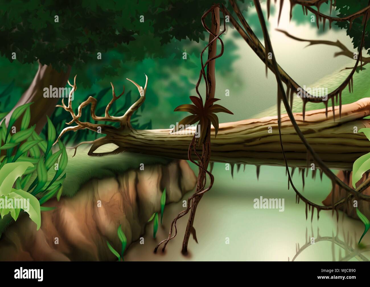 Jungle Landscape Painting High Resolution Stock Photography and Images ...