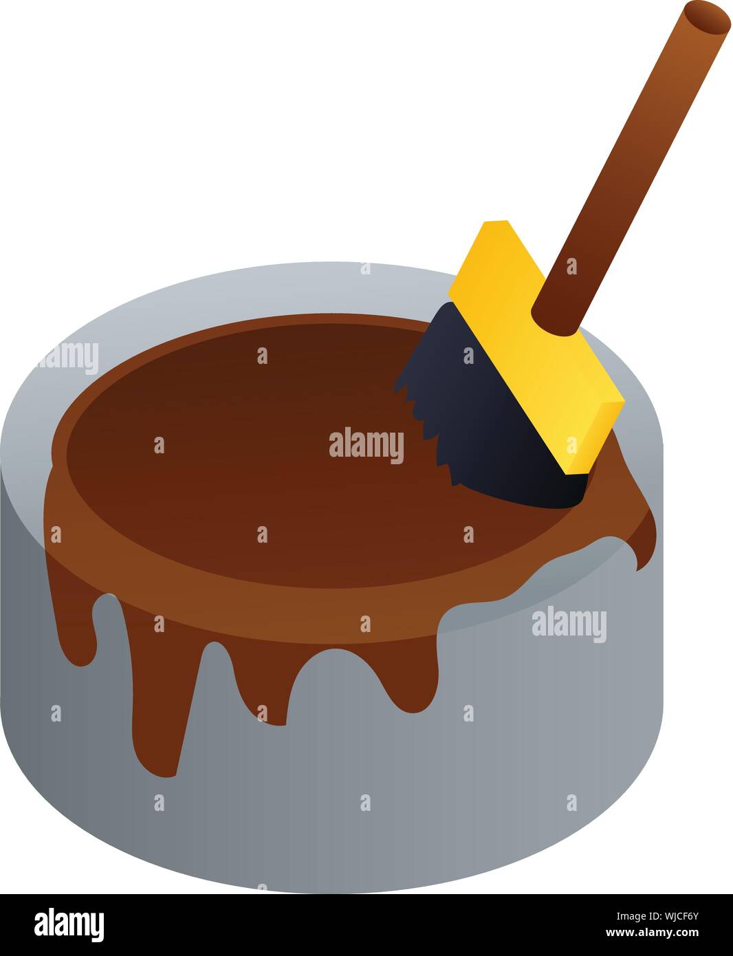 Brown paint bucket icon. Isometric of brown paint bucket vector icon for web design isolated on white background Stock Vector