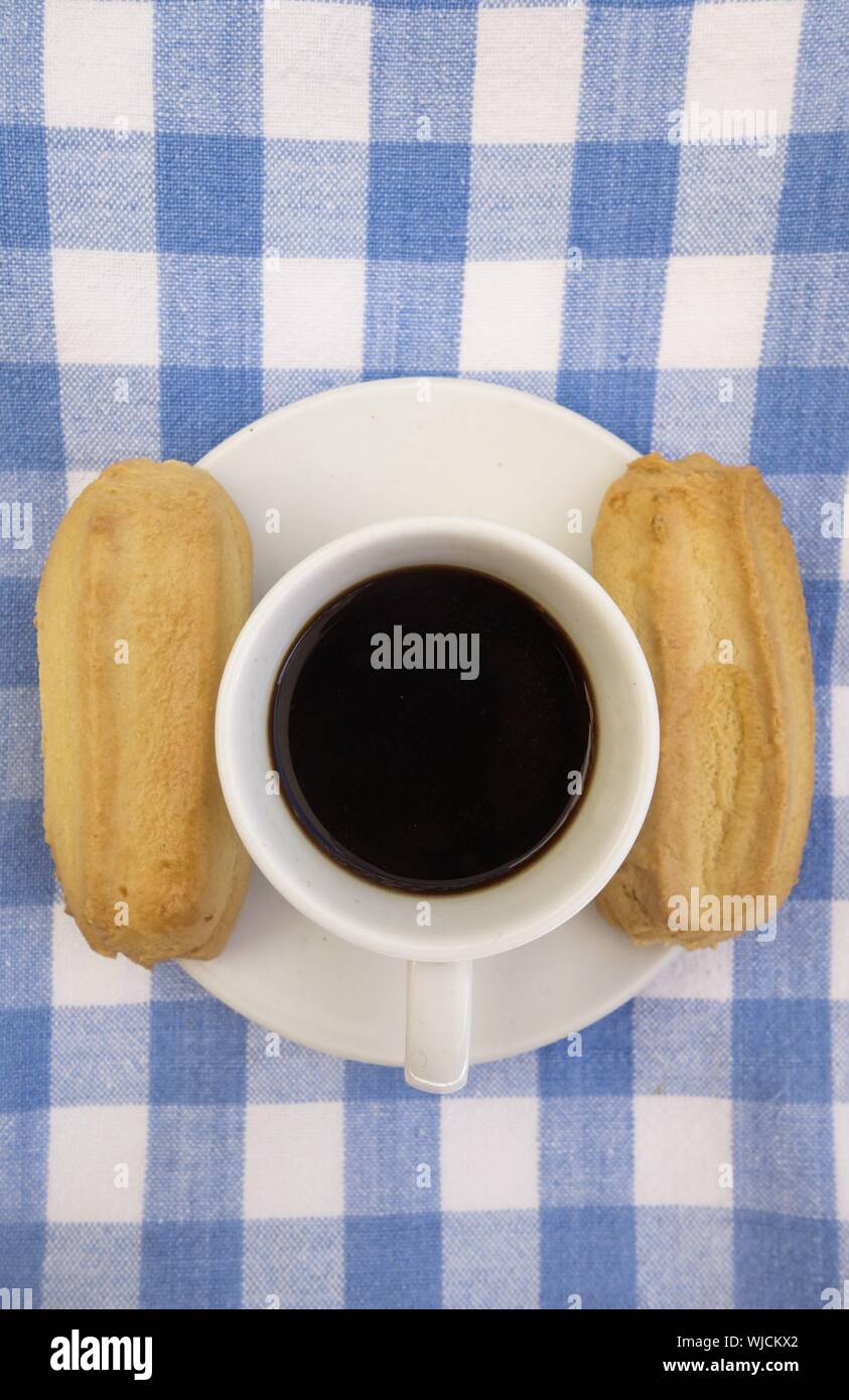 A Cup of Greek Coffee with Koulourakia Biscuits Stock Photo