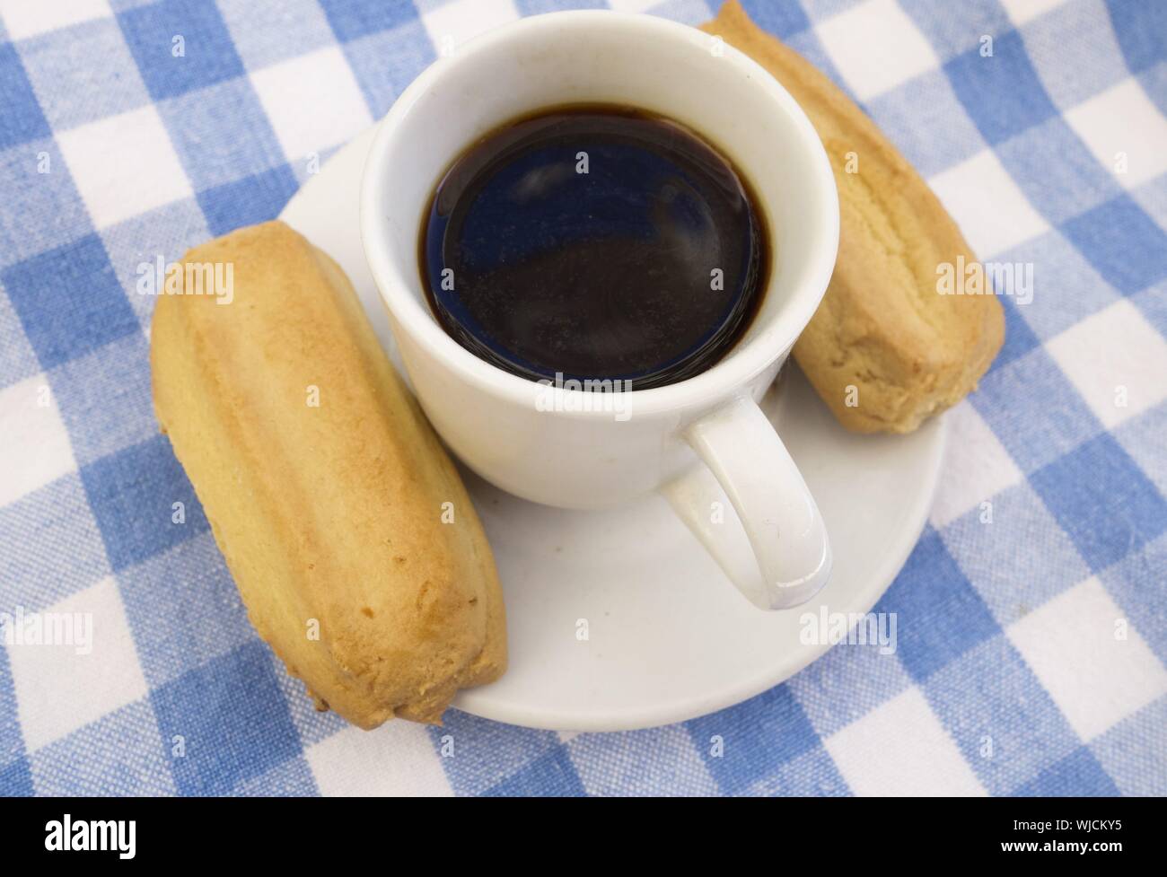 A Cup of Greek Coffee with Koulourakia Biscuits Stock Photo