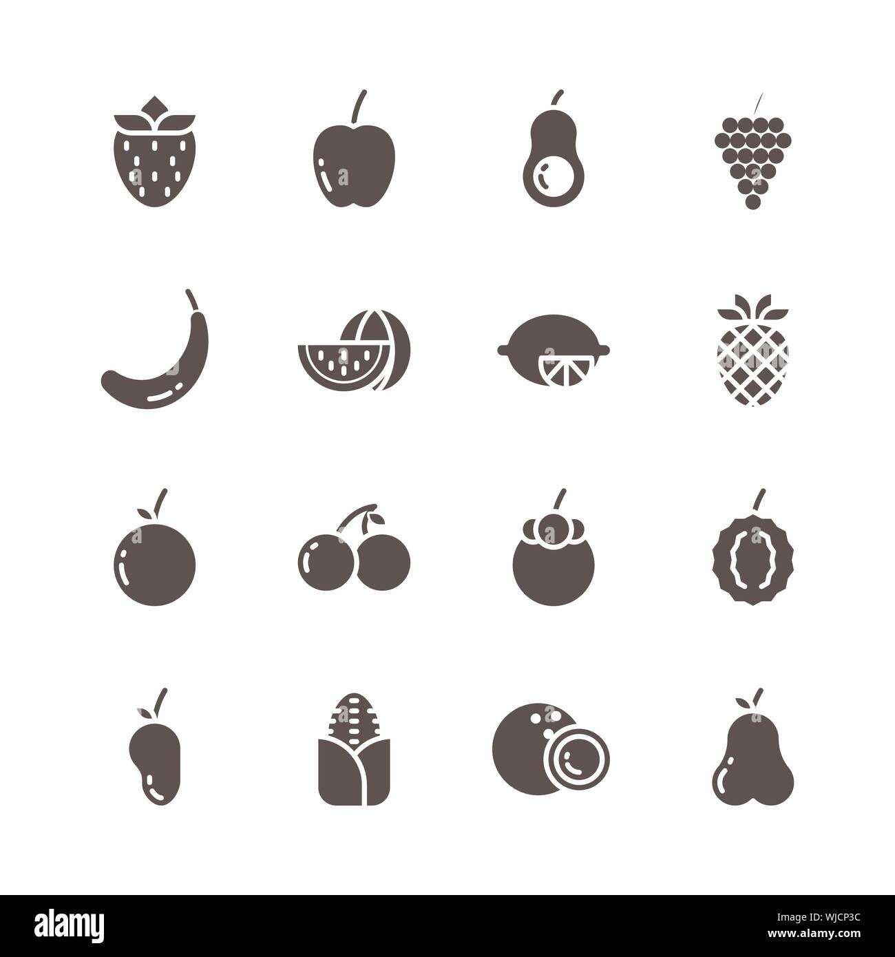 Fruits icon set.Vector illustration Stock Vector