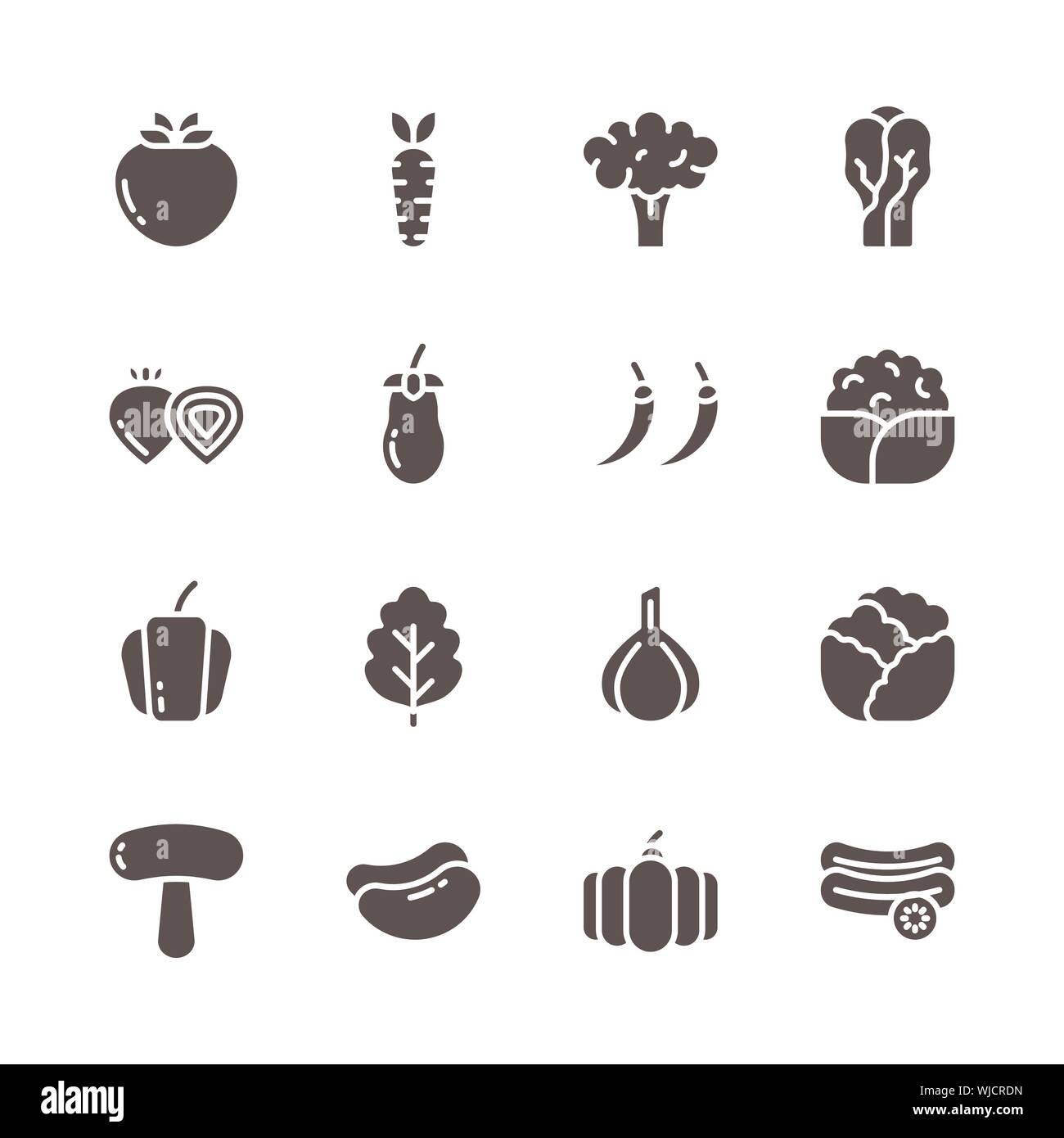 Vegetable icon set.Vector illustration Stock Vector