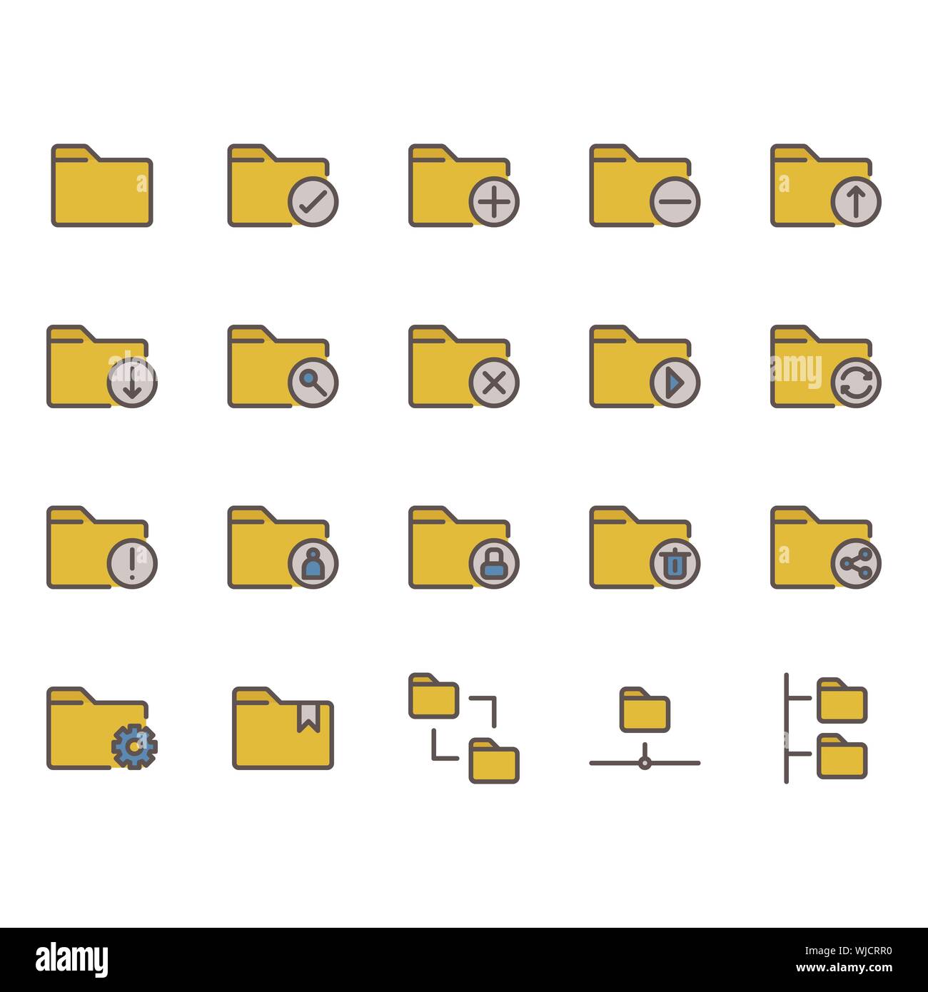 Folder related icon set. Vector illustration Stock Vector Image & Art ...