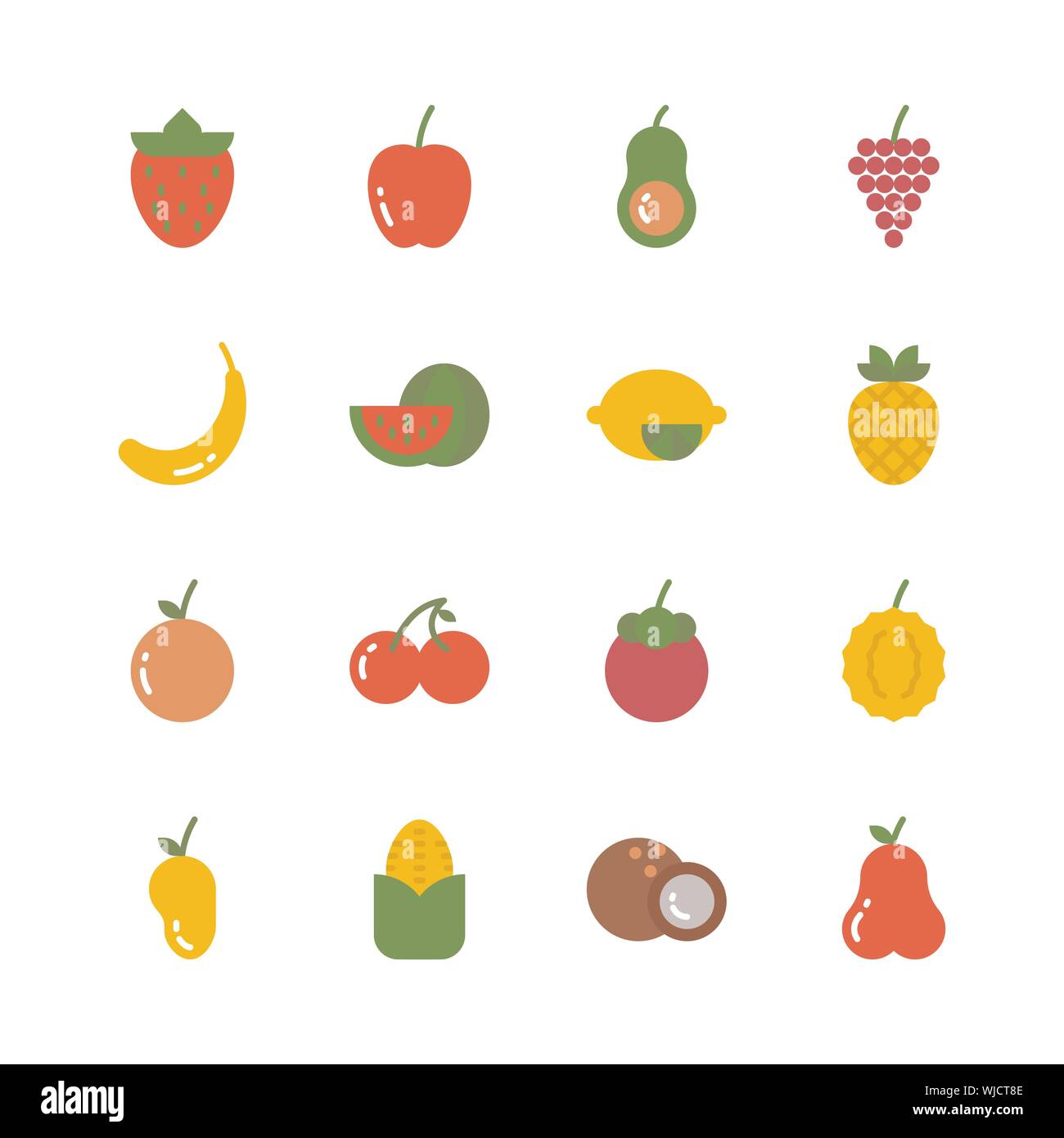 Fruits icon set.Vector illustration Stock Vector