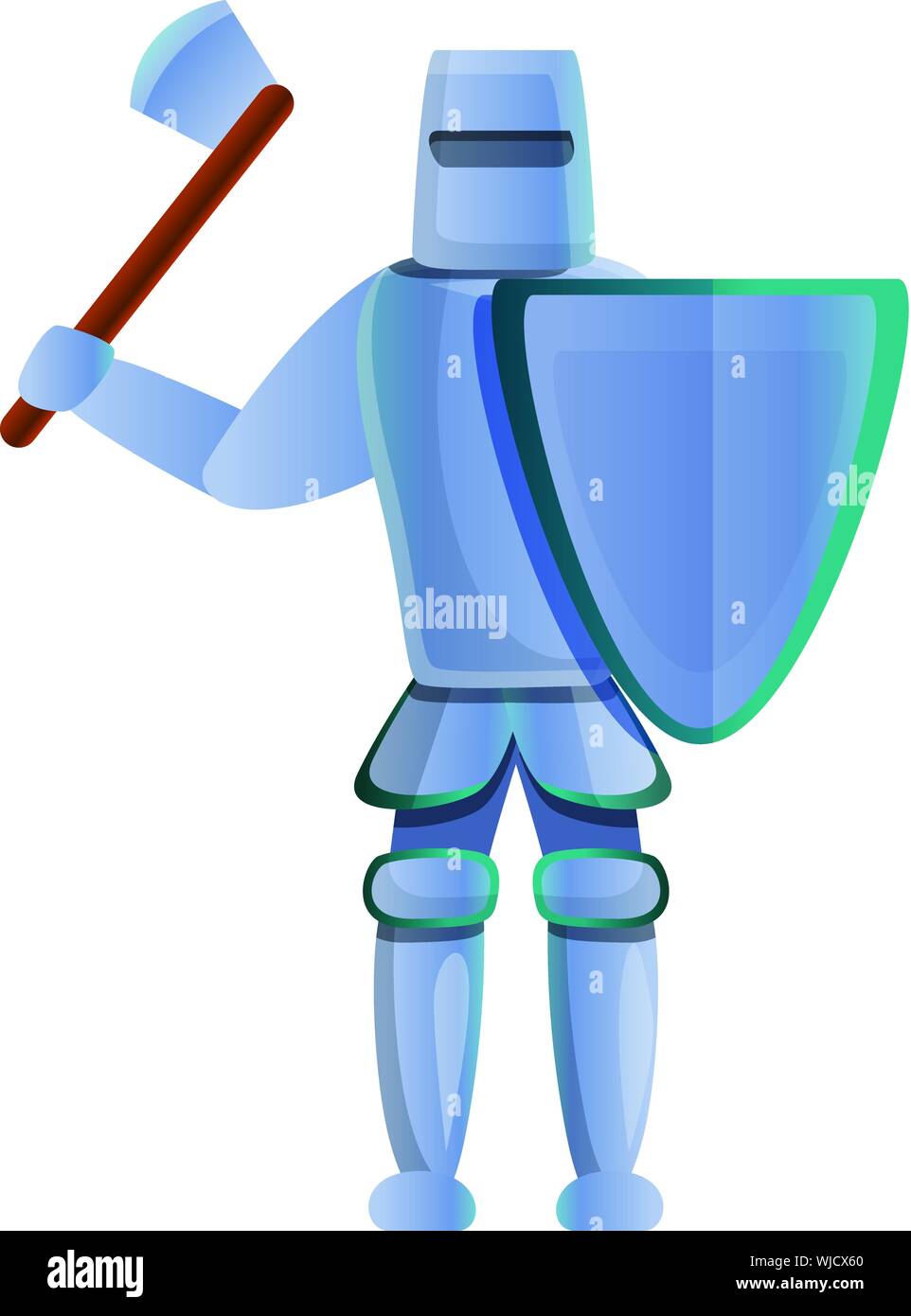Knight axe icon. Cartoon of knight axe vector icon for web design