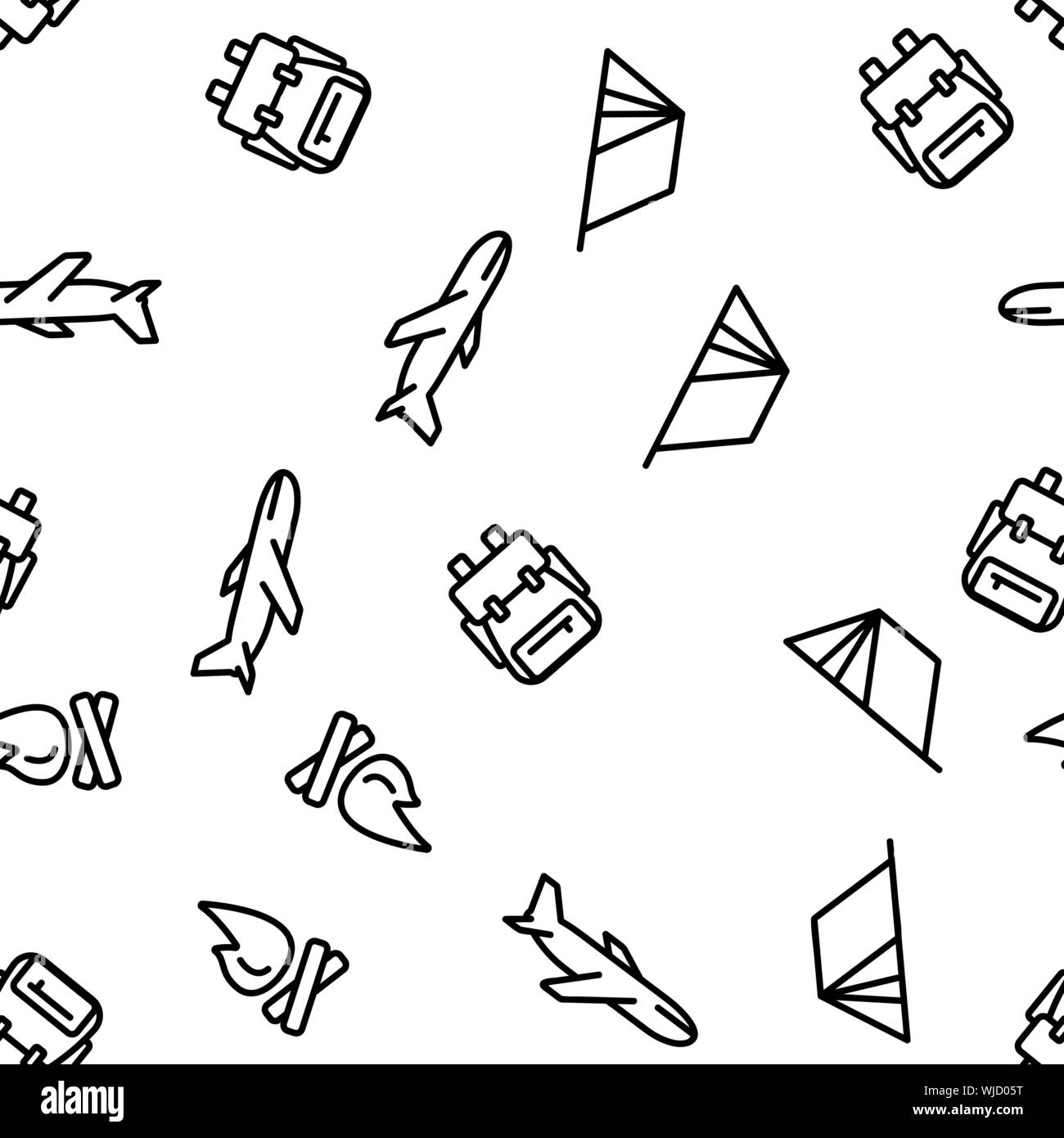 Tourism And Travel Around World Vector Seamless Pattern Stock Vector ...