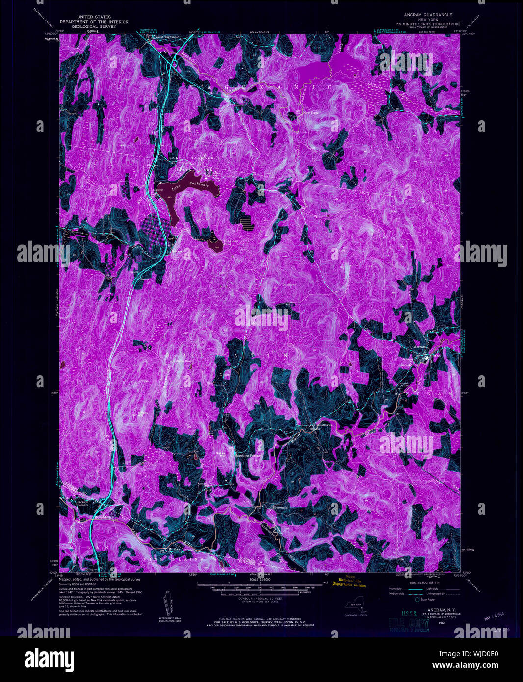 New York NY Ancram 136627 1960 24000 Inverted Restoration Stock Photo