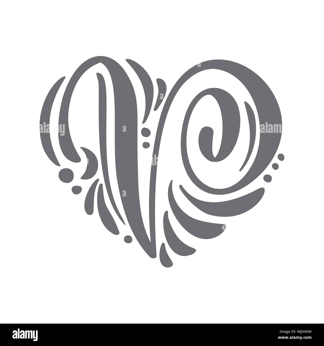 Fototapeta: VL initial handwriting monogram heart / love logo nice