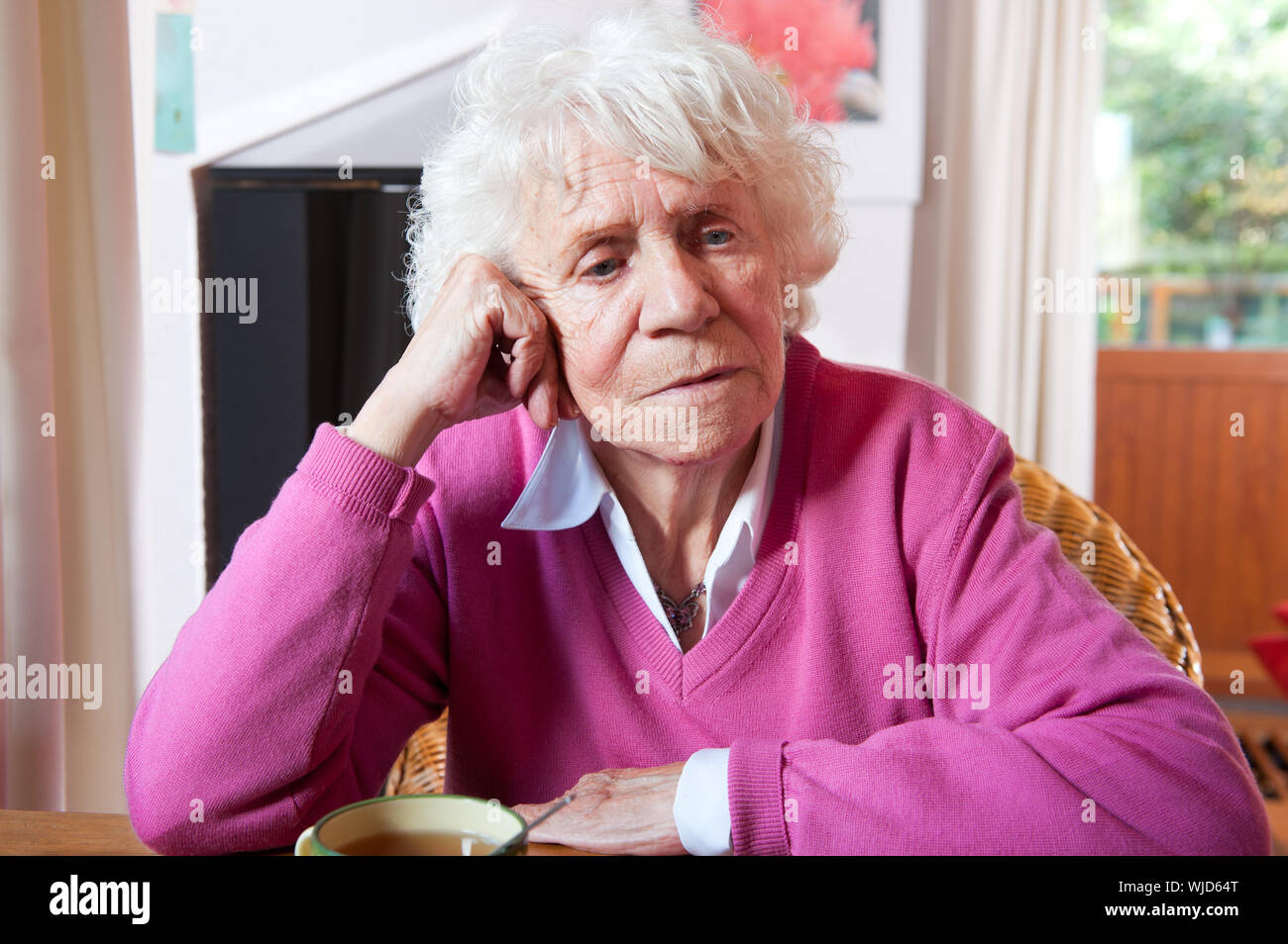 Very old woman lonely sad hi-res stock photography and images - Alamy