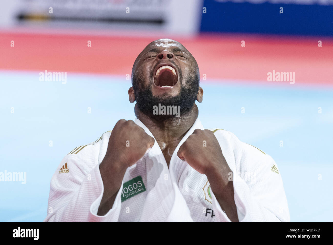 Tokyo Japan 30th Aug 2019 Jorge Fonseca Of Portugal Celebrates After Winning Against Elmar Gasimov Of Azerbaijan During The Semi Final Match Of Men S 100kg Category At World Judo Championships Tokyo 2019 In
