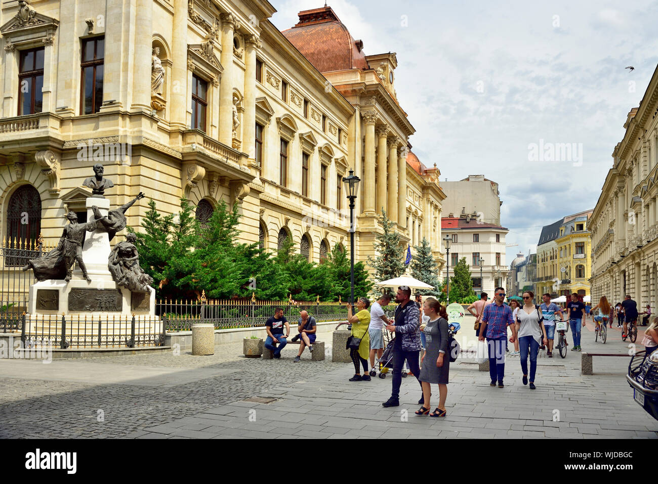 Smardan street (Strada Smardan) the main pedestrian street full of restaurants in central Bucharest. Romania Stock Photo