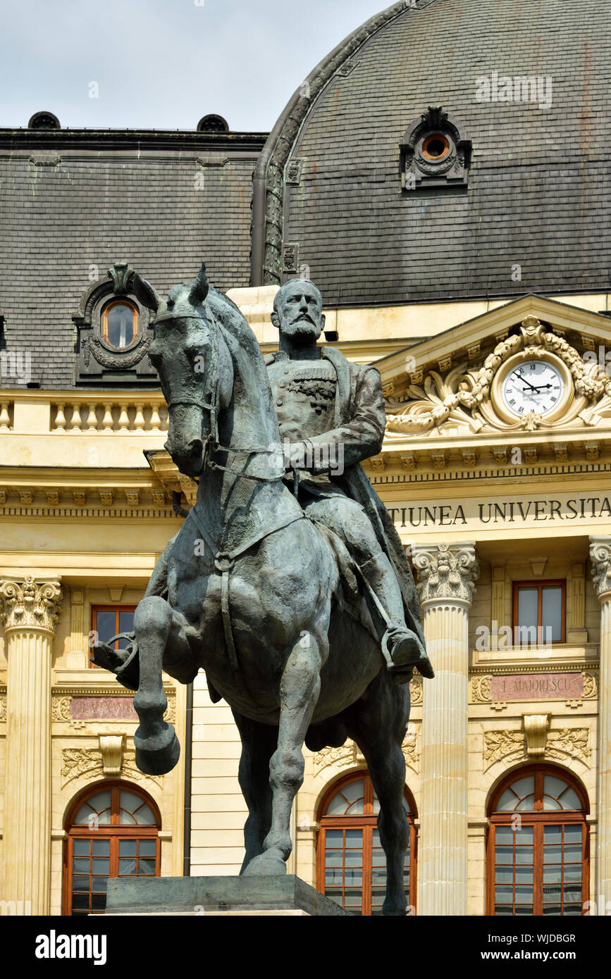 Equestrian statue of King Carol I (1839-1914), the first king of ...