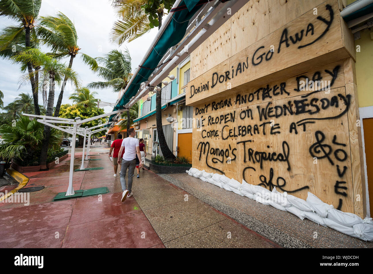 MIAMI SEPTEMBER 2, 2019 A handwritten message to Hurricane Dorian