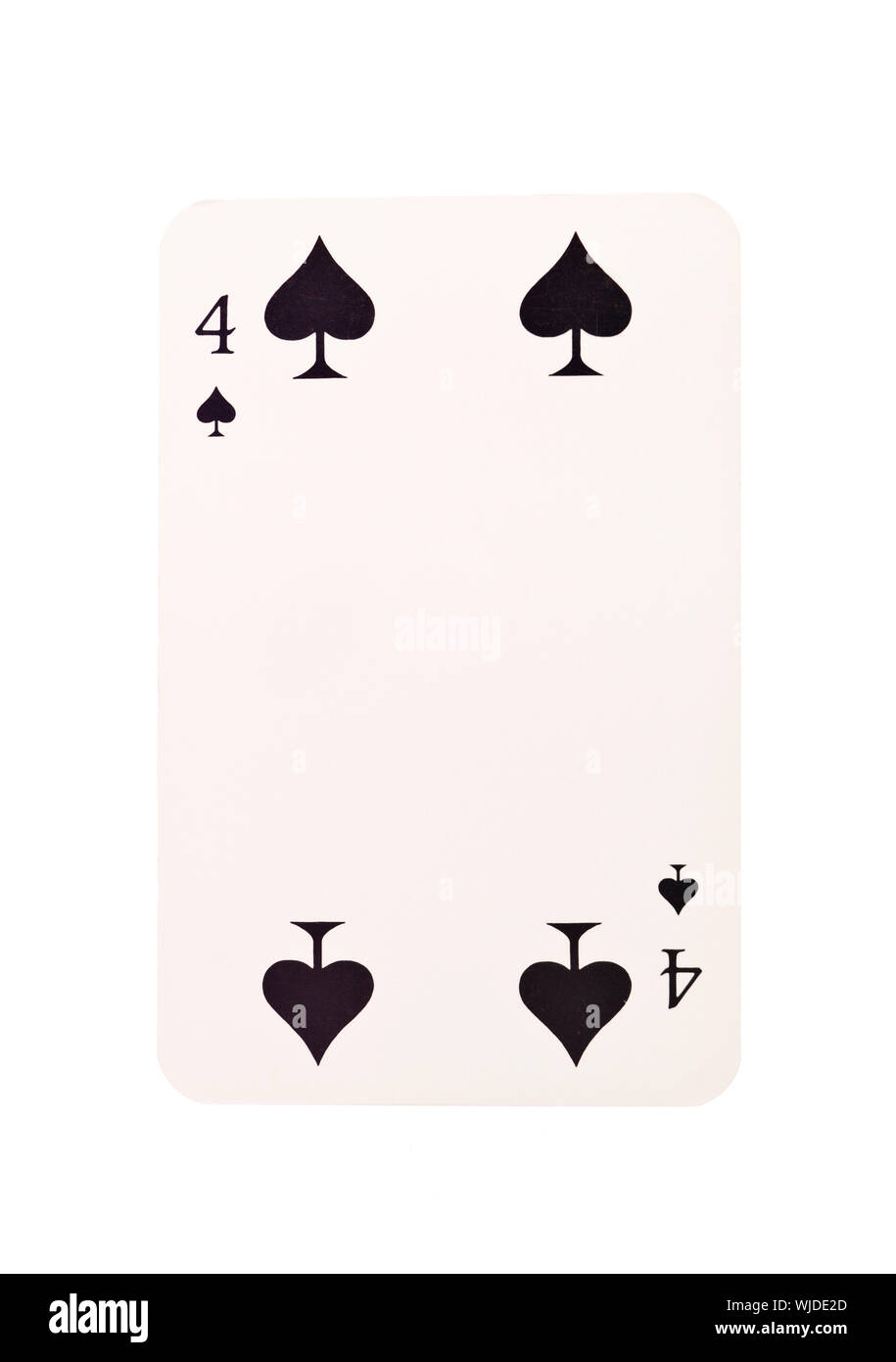 Four of Spades isolated on white background Stock Photo - Alamy