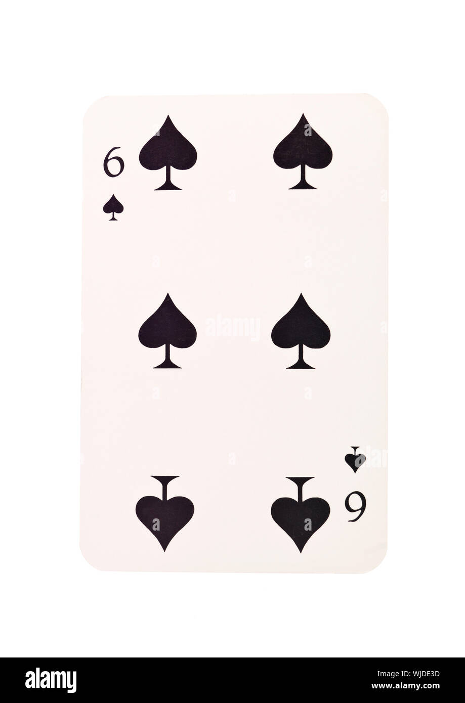 Six of spades isolated on white background Stock Photo
