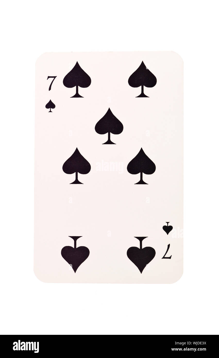 Seven of Spades isolated on white background Stock Photo Alamy