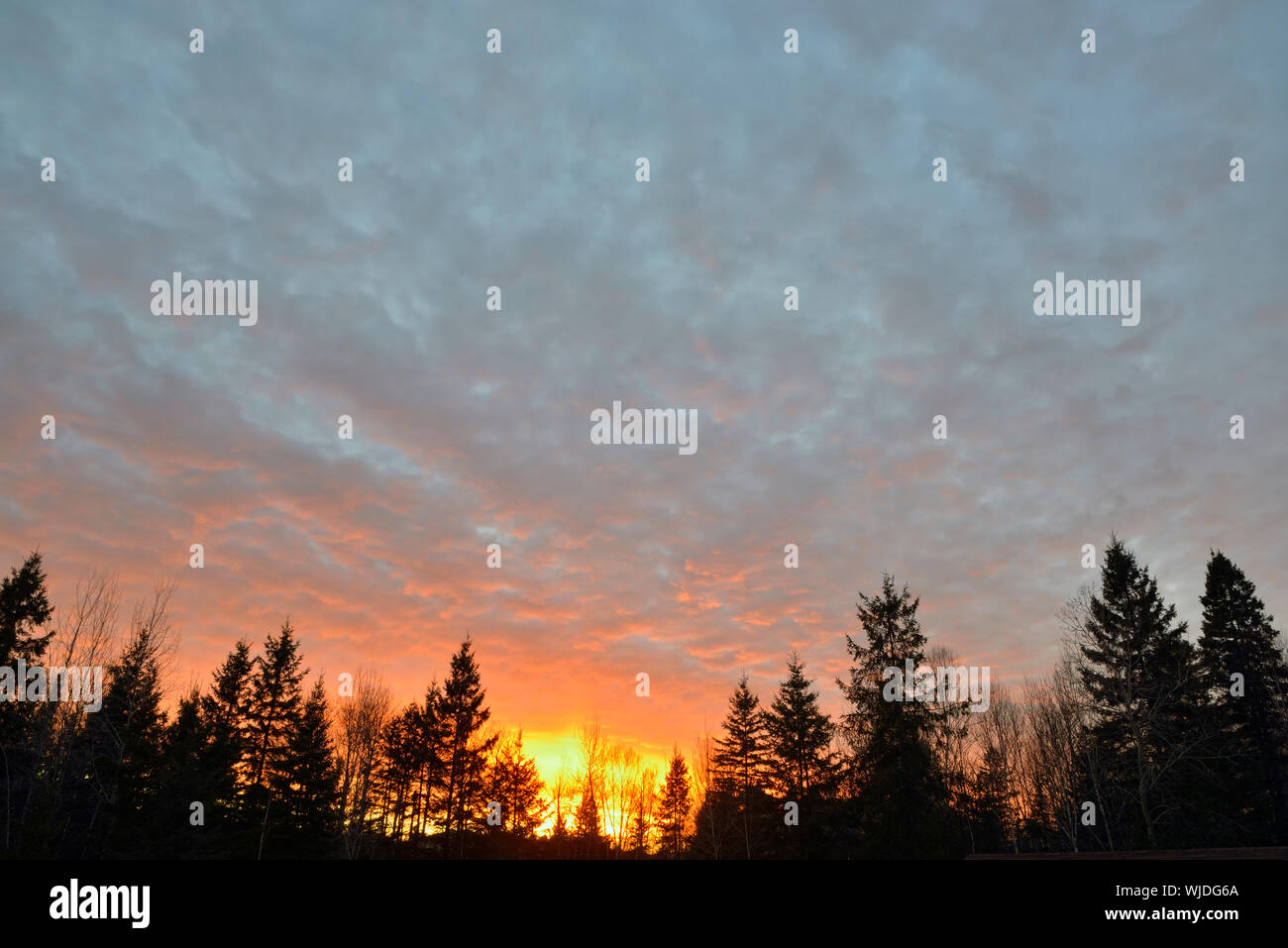 Sunset skies, Greater Sudbury, Ontario, Canada Stock Photo