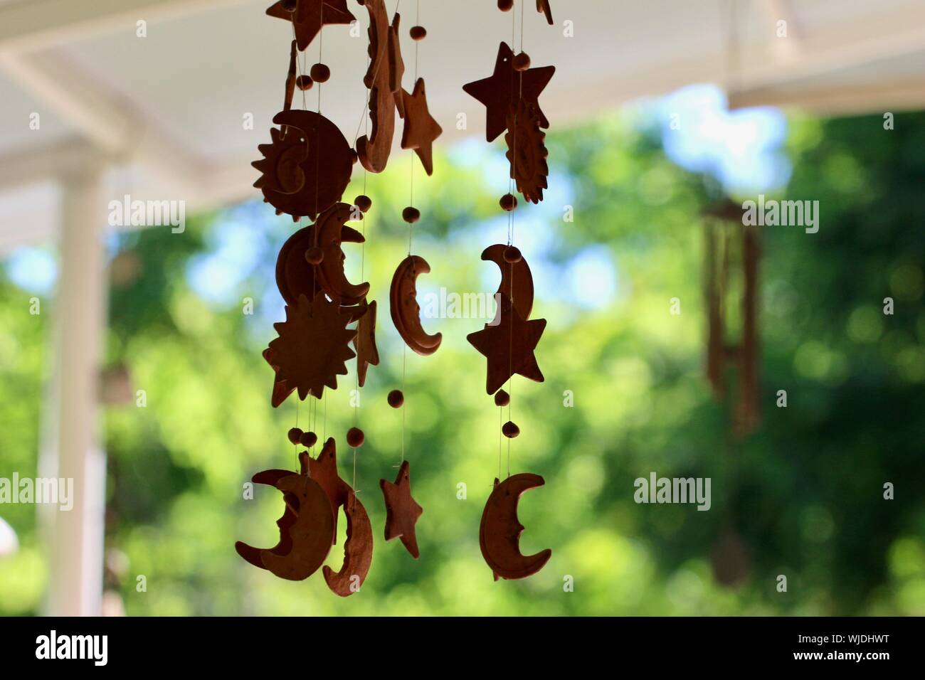 Close-up Of Wind Chimes Stock Photo