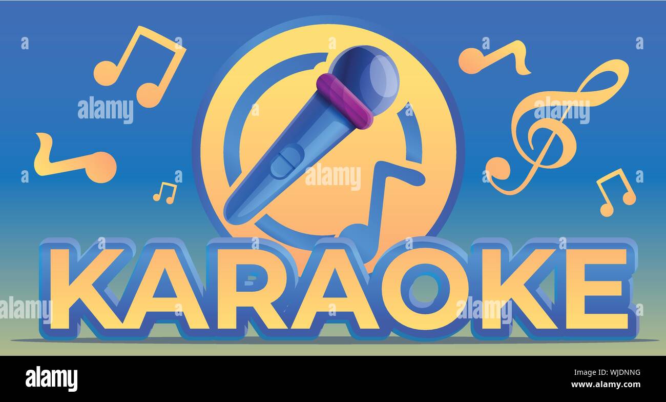 Karaoke concept banner. Cartoon illustration of karaoke vector concept ...