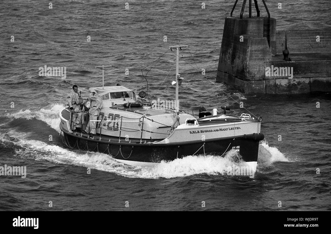 RNLI Lifeboat Edward and Mary Lester, Seahouses, c.1972 Stock Photo