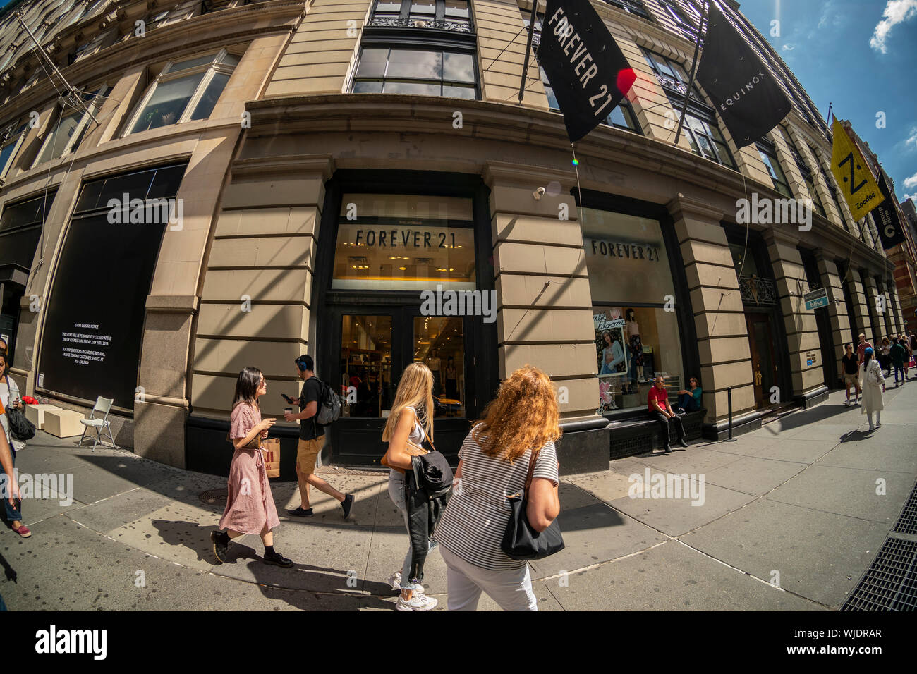 The Forever 21 store in Times Square in New York on Thursday, August 1,  2019. Forever 21 is reported to be facing financial difficulties and is  developing plans to restructure to avoid