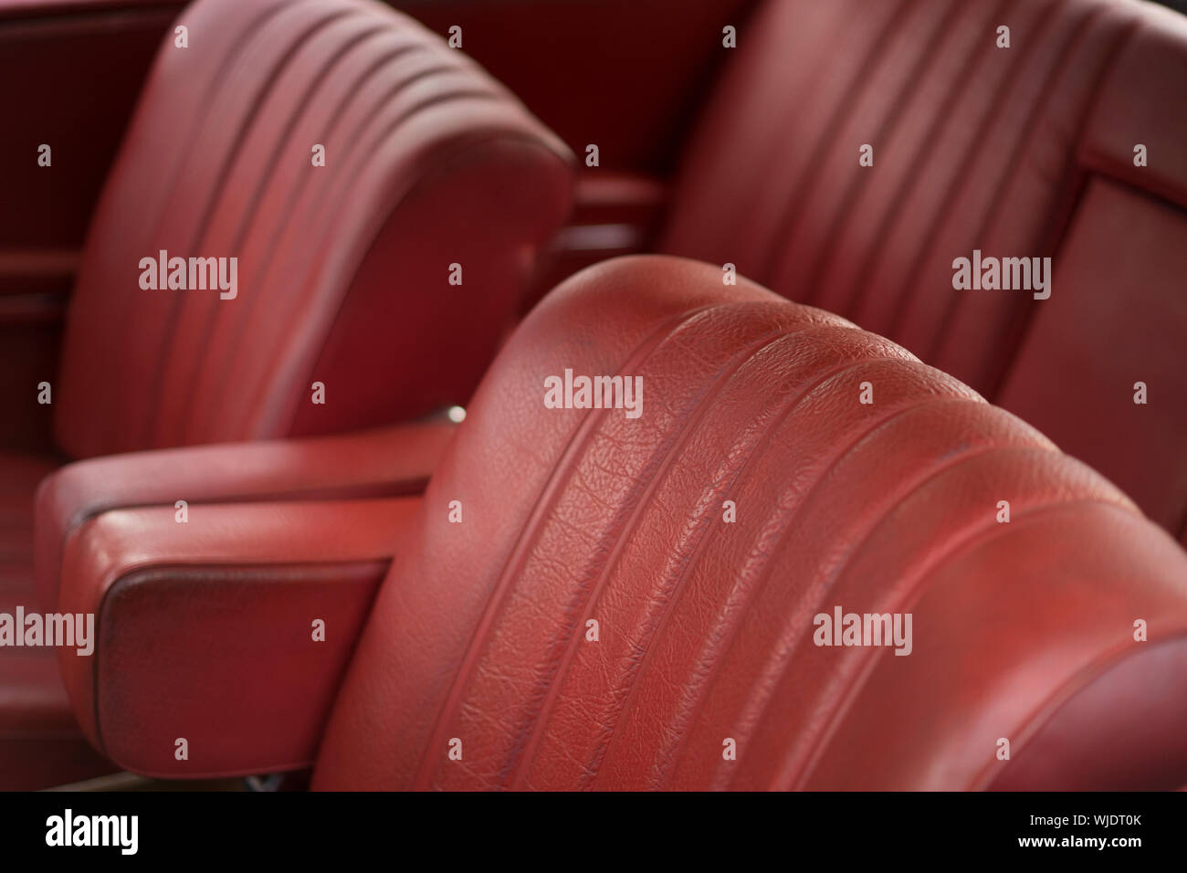 Red Leather Interior Of Car High Resolution Stock Photography and