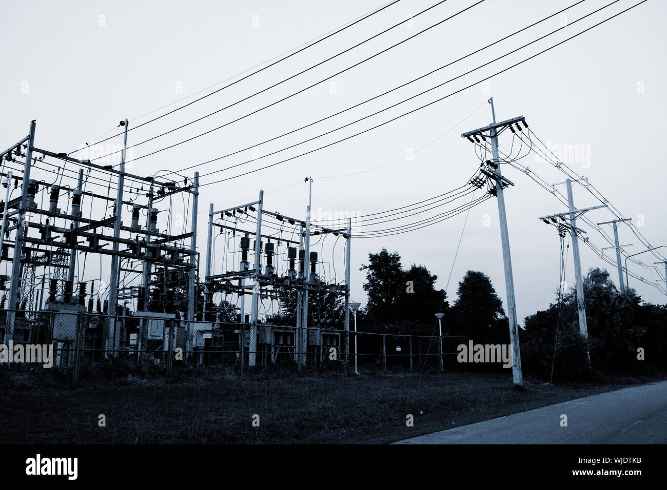 Dangerous of High voltage transformers in the city Stock Photo Alamy