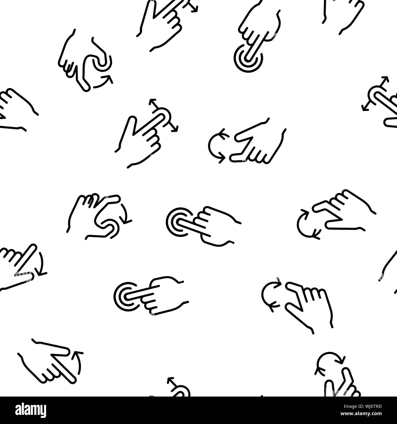 Swipe Gesture Touches Vector Seamless Pattern Stock Vector Image & Art ...