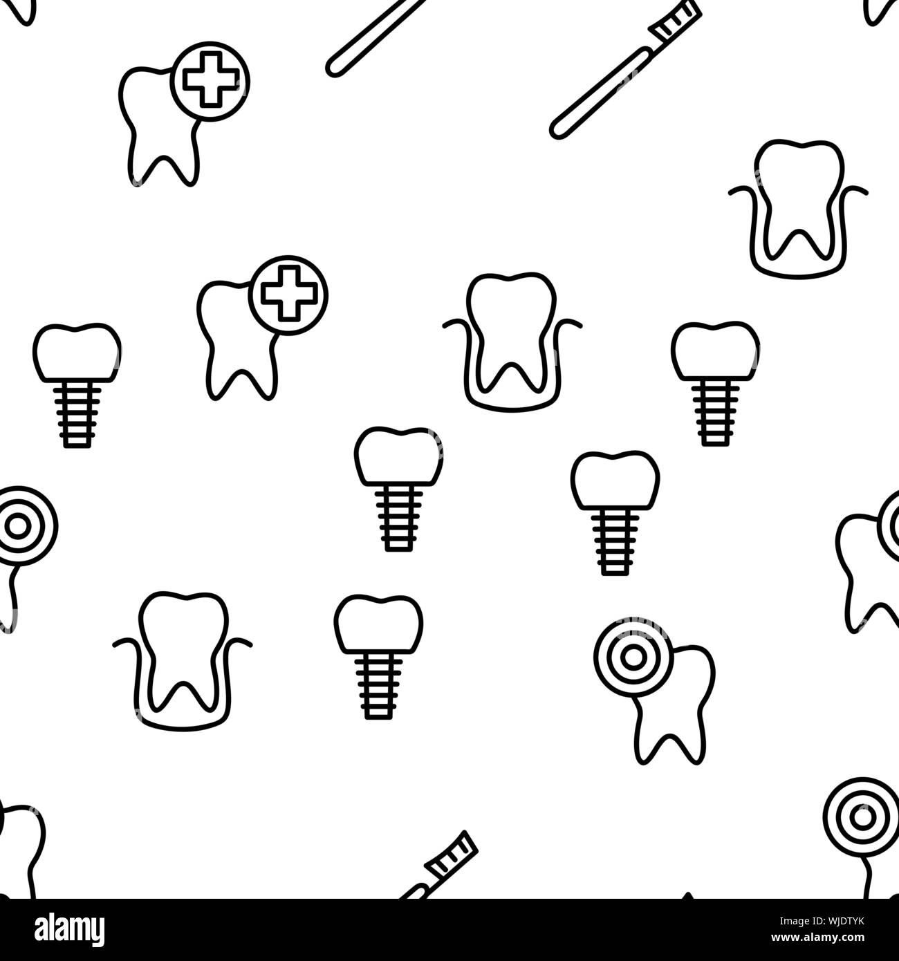 Stomatology And Dentistry Vector Seamless Pattern Stock Vector Image ...