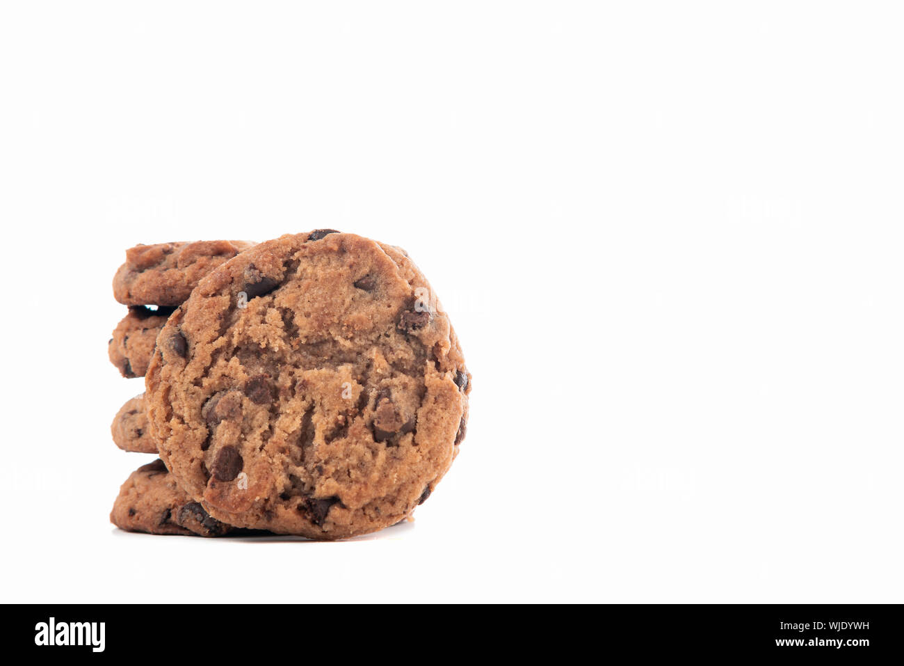 delicious chocolate chip cookie isolated on white background Stock Photo