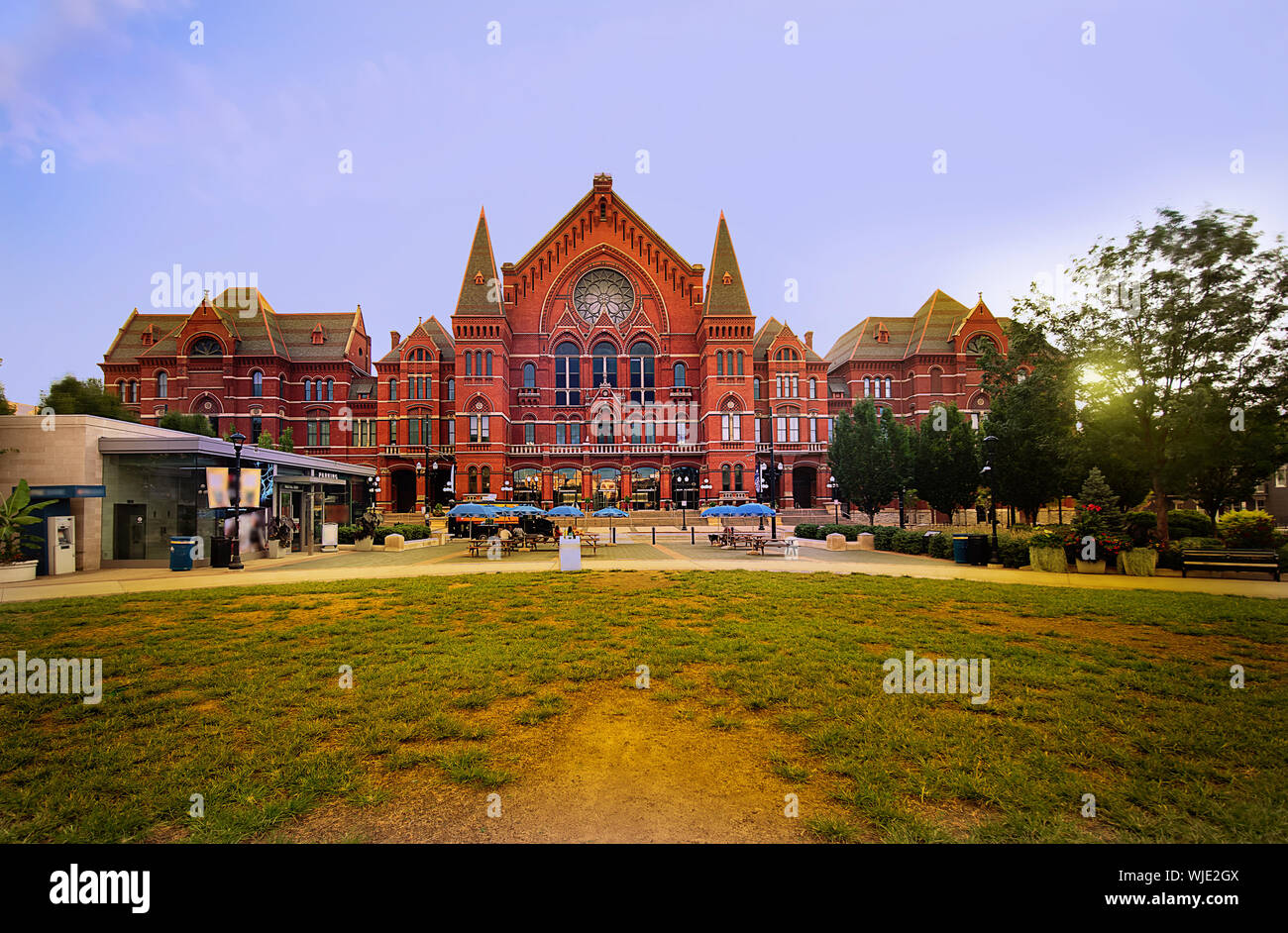 Washington Park and the Cincinnati Music Hall Stock Photo