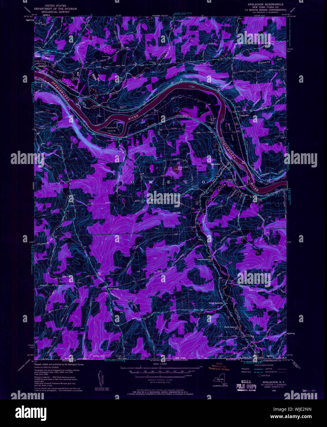 New York NY Apalachin 136671 1956 24000 Inverted Restoration Stock