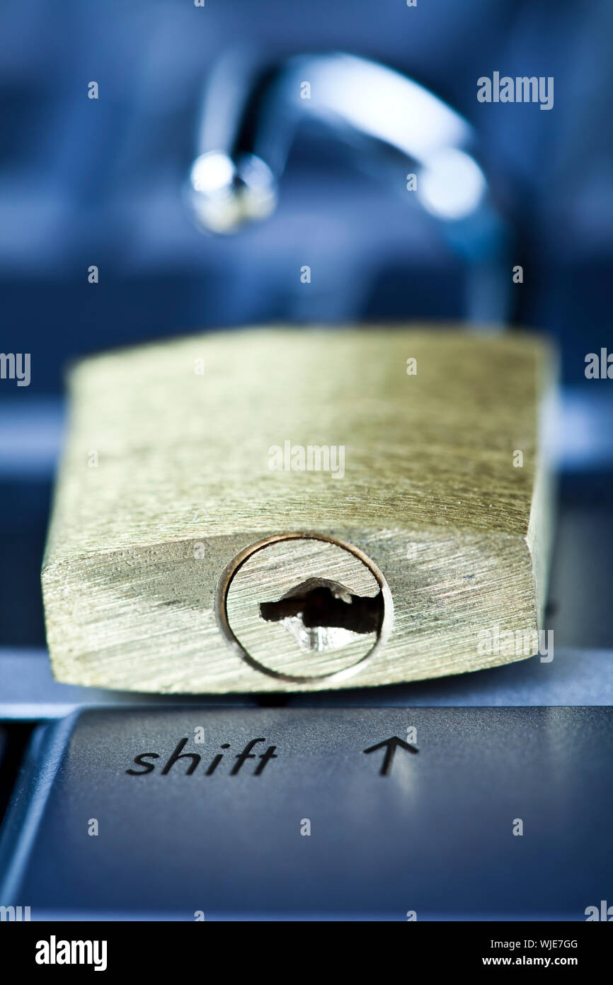 Computer and Lock Stock Photo - Alamy