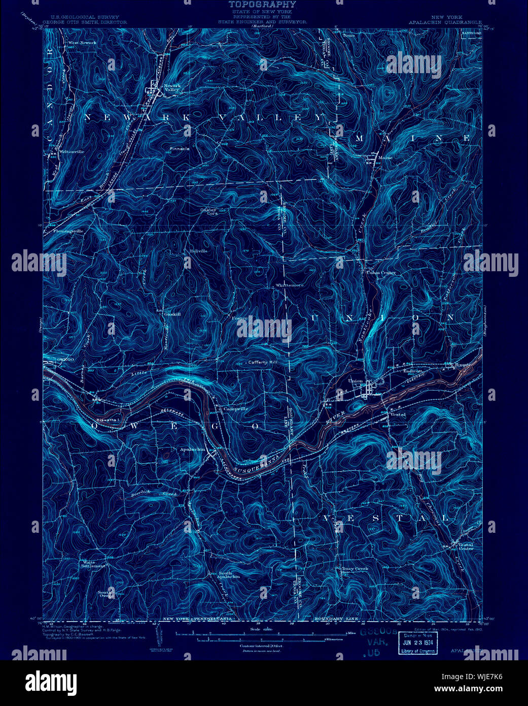 New York NY Apalachin 8032430 1904 62500 Inverted Restoration Stock