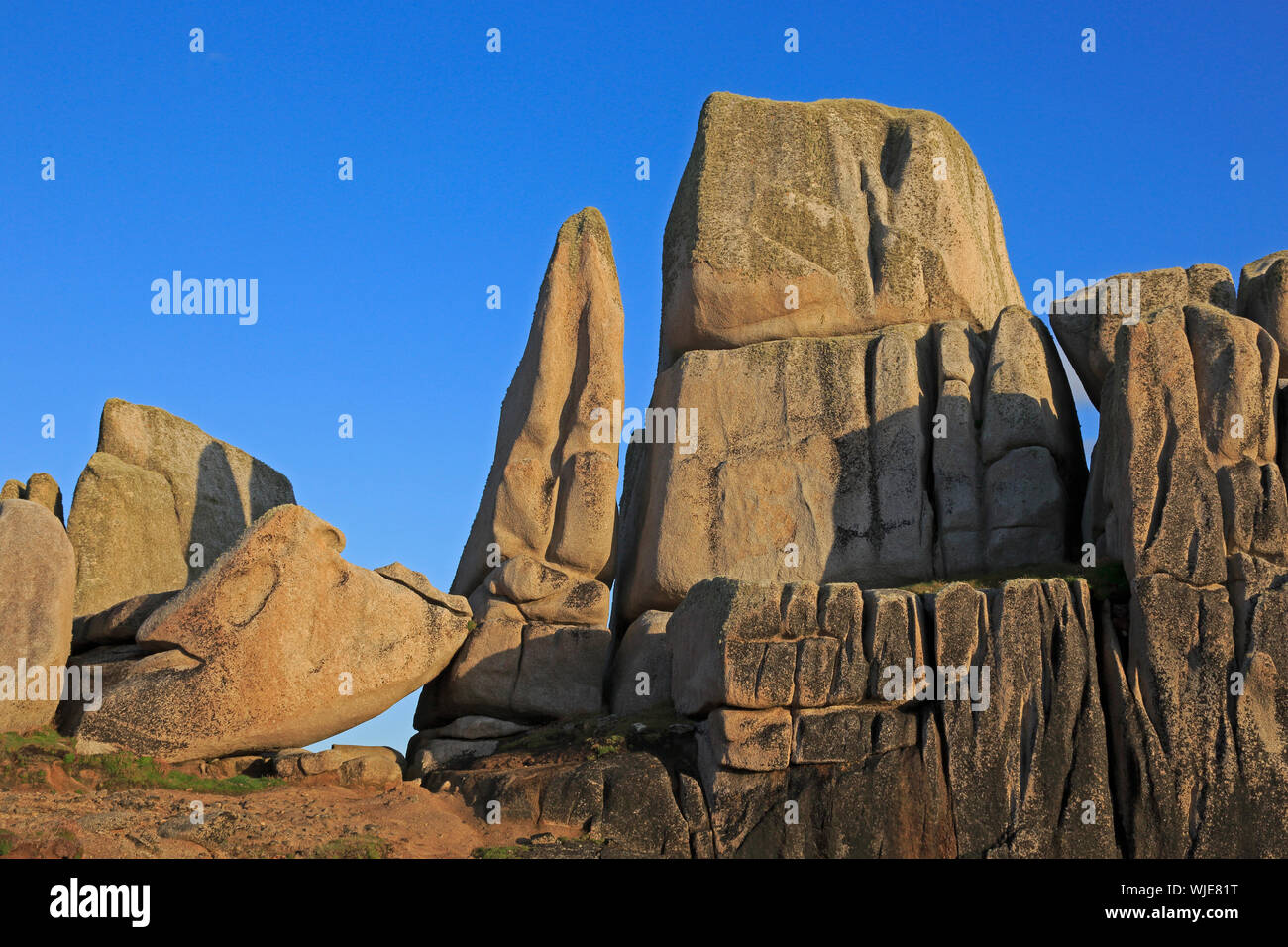 Granite blocks on Penninis Head St Mary's Scilly Stock Photo