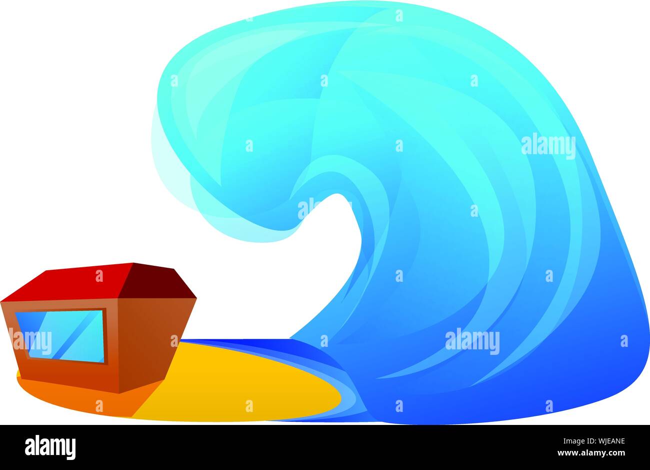 Tsunami big wave icon. Cartoon of tsunami big wave vector icon for web design isolated on white background Stock Vector