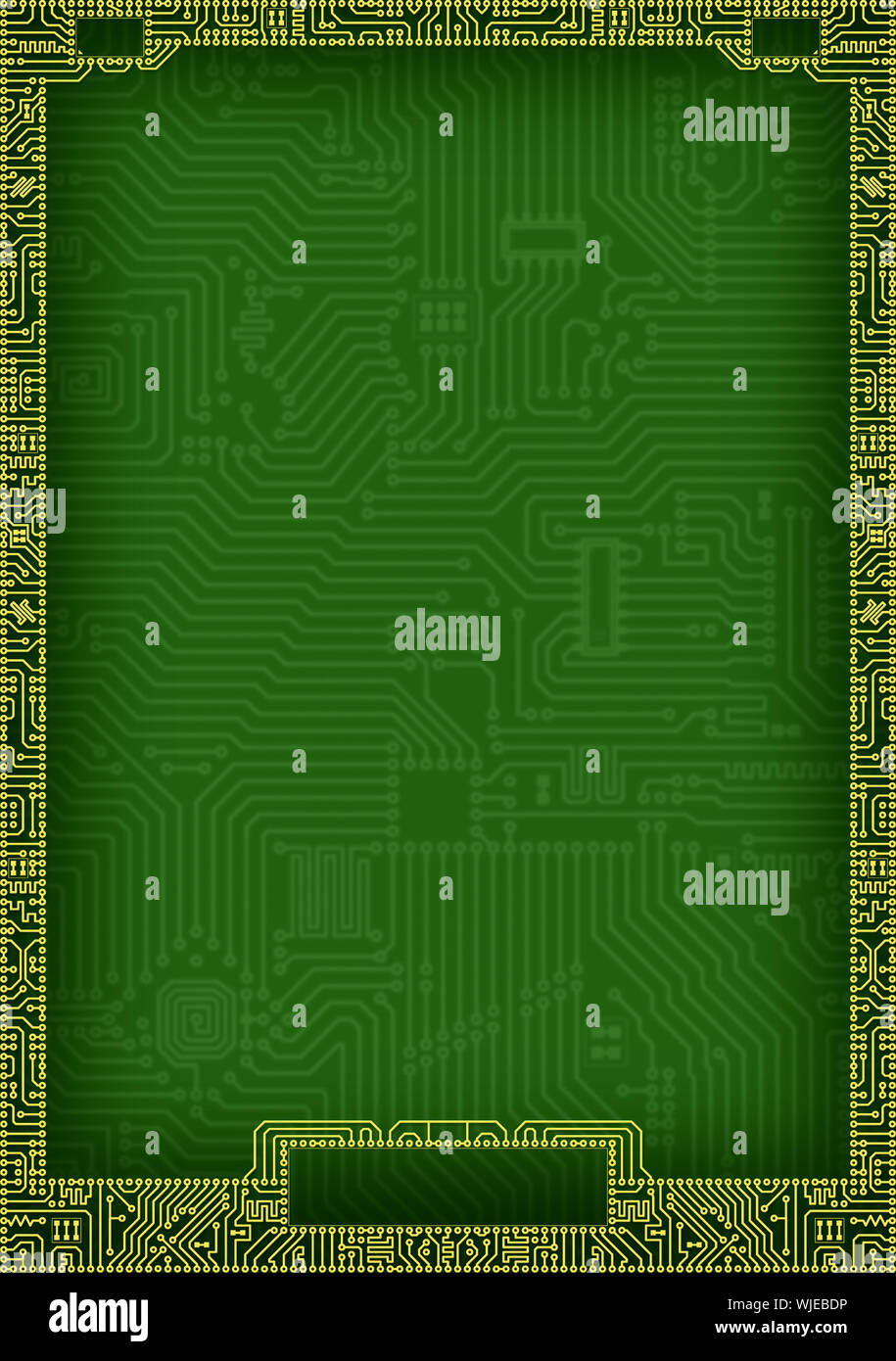 Hitech dark green abstract circuit board blank frame Stock Photo Alamy
