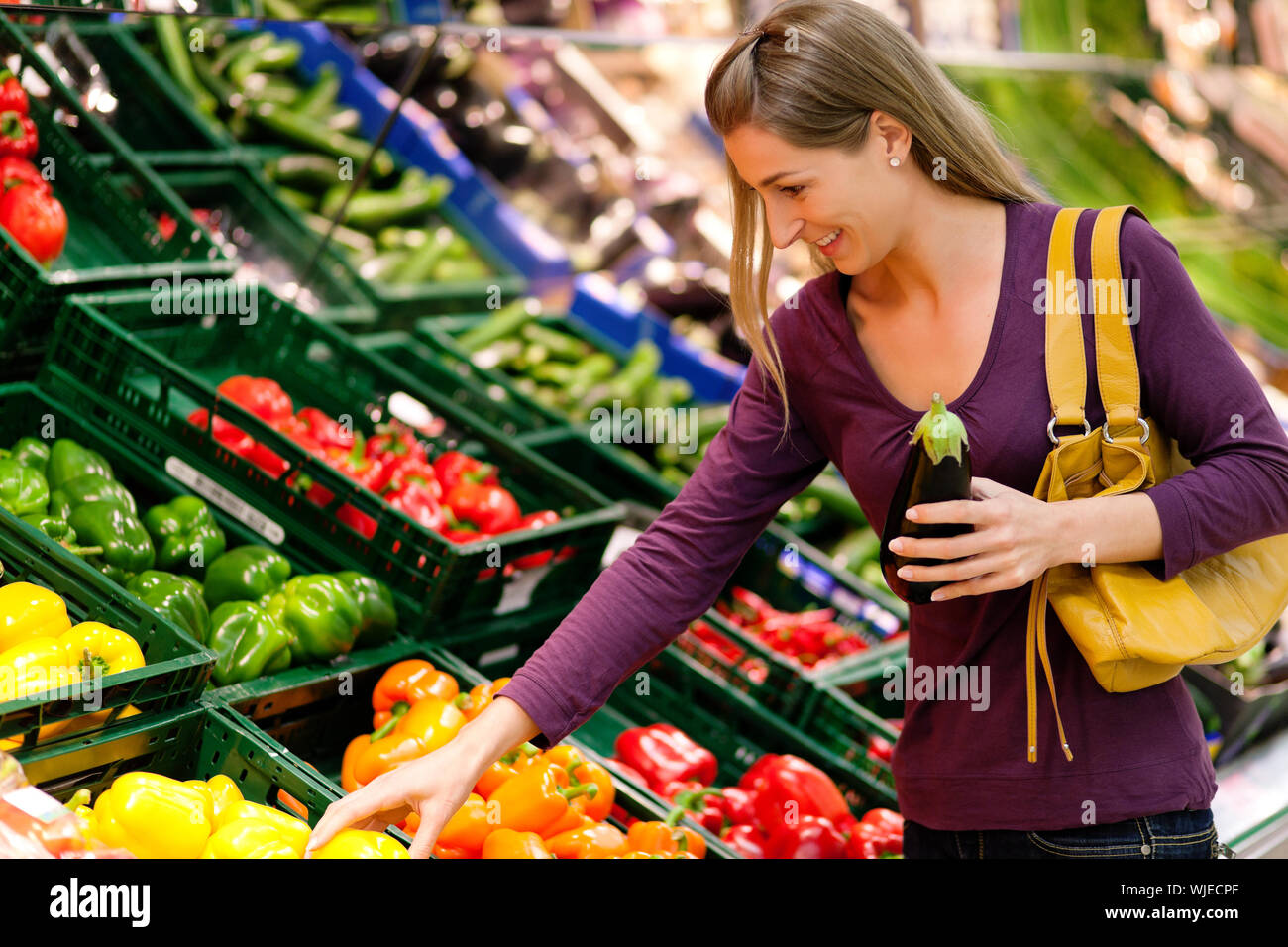 Woman In Supermarket Shopping Groceries Stock Photo Alamy woman-in-supermarket-shopping-groceries-stock-photo-alamy