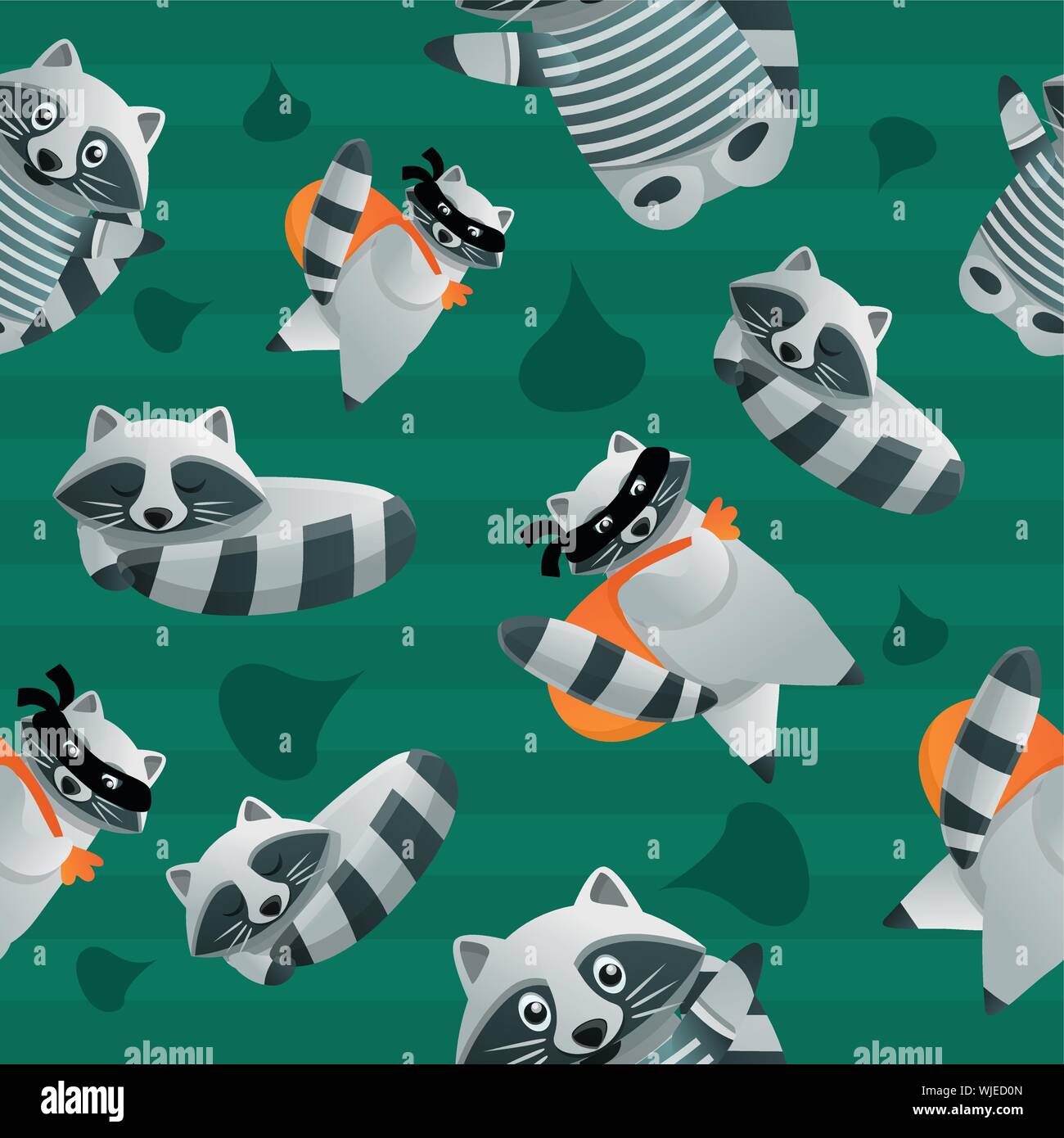 Racoon pattern. Cartoon illustration of racoon vector pattern for web ...